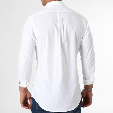 Polo Ralph Lauren - Slim Camisa Manga Larga Original Player Blanco