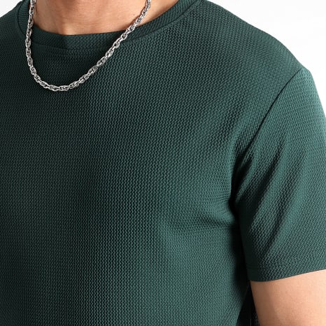 LBO - Conjunto T-Shirt Oversize E Calção de treino Texturizado Waffle 0822 Verde Garrafa