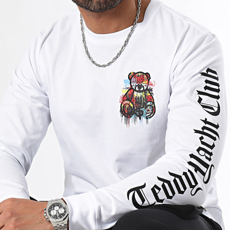 Teddy Yacht Club - Camiseta de manga larga Essentials Art Series Dripping Chest Blanca