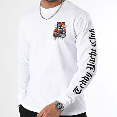 Teddy Yacht Club - Camiseta de manga larga Essentials Art Series Dripping Chest Blanca