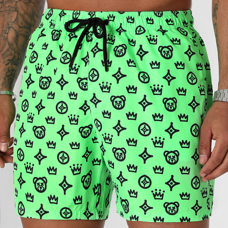 Teddy Yacht Club - Short De Bain Street Couture 0001 Vert Fluo