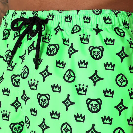 Teddy Yacht Club - Short De Bain Street Couture 0001 Vert Fluo