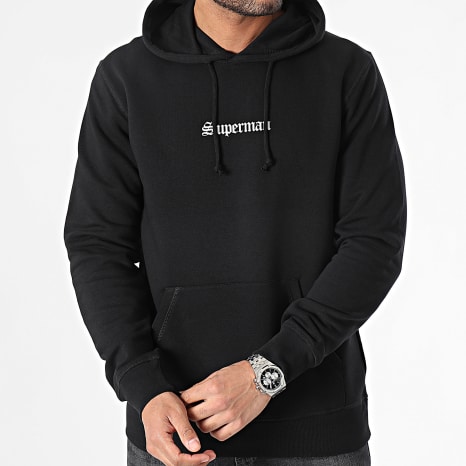 Superman - Sweat Capuche Superman Logo Graffiti Noir