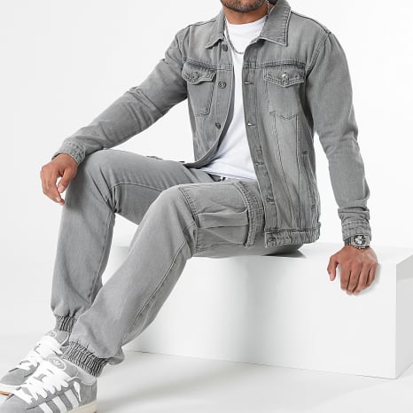 LBO - Conjunto Chaqueta Vaquero Y Pantalón Jogger Fit 3267 Denim Gris Claro