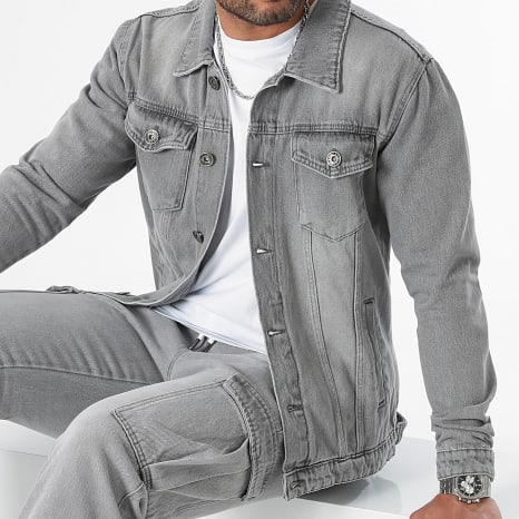 LBO - Conjunto Chaqueta Vaquero Y Pantalón Jogger Fit 3267 Denim Gris Claro