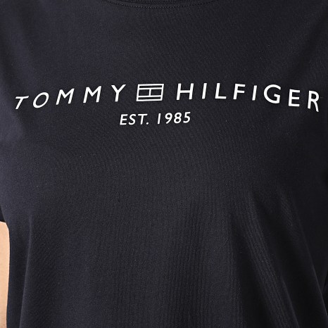 Tommy Hilfiger - Robe Tee Shirt Femme Corp Logo 1013 Bleu Marine