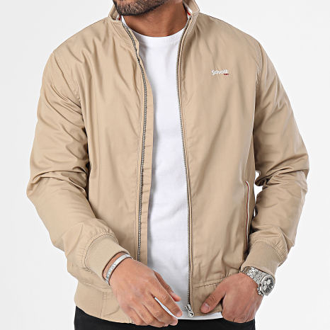 Schott NYC - Kenton Beige Slim Fit Zip Jacket - Ryses