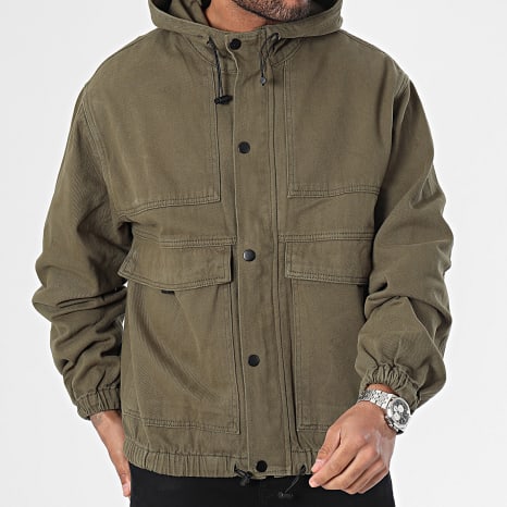 Classic Series - Veste Jean Zippée Capuche Vert Kaki