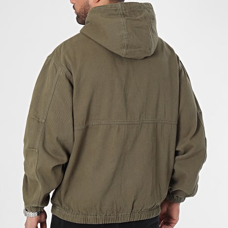 Classic Series - Veste Jean Zippée Capuche Vert Kaki