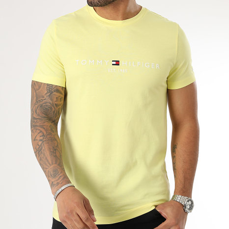 Tommy Hilfiger - Tee Shirt Slim Logo 1797 Jaune