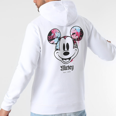 Disney - Sudadera con capucha Mickey Front Hand Vice Blanca