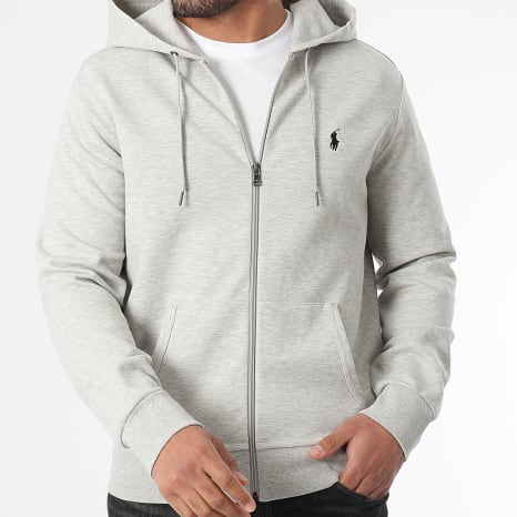 Polo Ralph Lauren - Sweat Zippé Capuche Original Player Gris Chiné