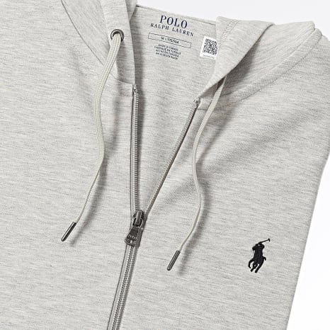 Polo Ralph Lauren - Sweat Zippé Capuche Original Player Gris Chiné