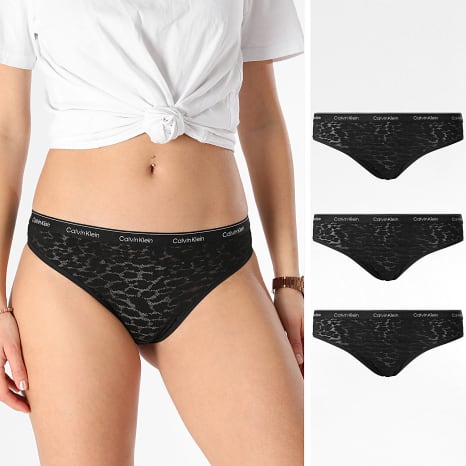 Calvin Klein - Brasiliano da donna 3 pezzi QD5225E Nero