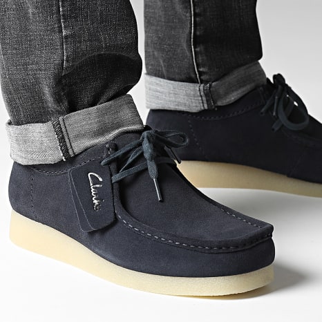 Clarks - Wallabee Evo Navy Suede shoes - Ryses