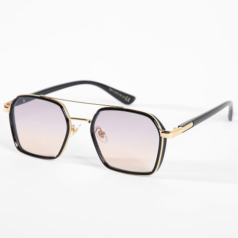 LBO - Lunettes De Soleil Noir Dégradé Doré