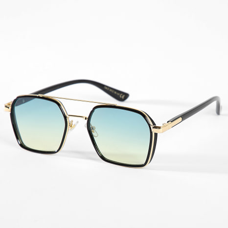 LBO - Lunettes De Soleil Bleu Vert Dégradé Doré