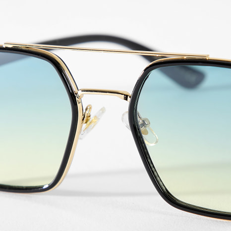 LBO - Lunettes De Soleil Bleu Vert Dégradé Doré