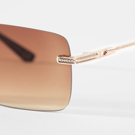 LBO - Lunettes De Soleil Marron Doré