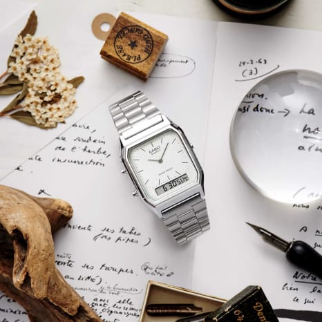Casio - Montre Vintage AQ-230A-7AMQYES Argenté