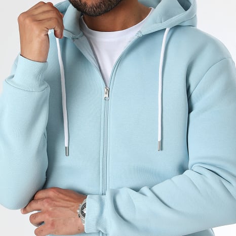 LBO - Sweat Zippé Capuche 3347 Bleu Clair