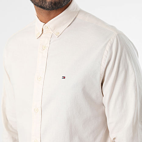 Tommy Hilfiger - Chemise Manches Longues 1985 Flex Oxford 9968 Beige