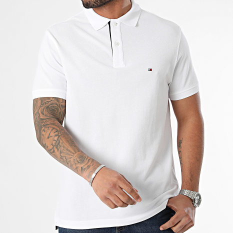 Tommy Hilfiger - Polo Manches Courtes Monotype Placket 4753 Blanc