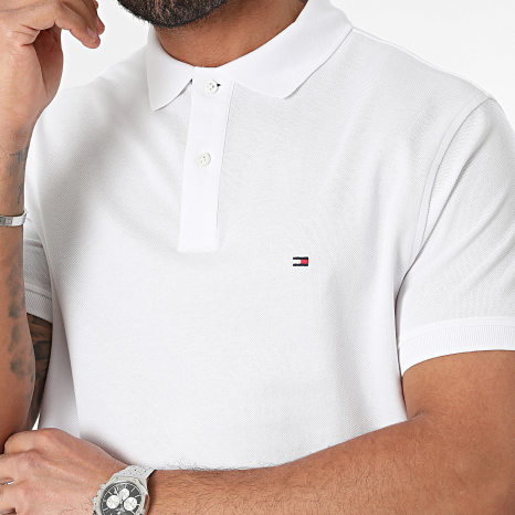 Tommy Hilfiger - Polo Manches Courtes Monotype Placket 4753 Blanc