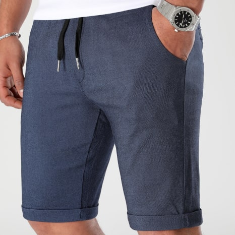 LBO - Short Chino Jogger 0680 Bleu Marine Chiné