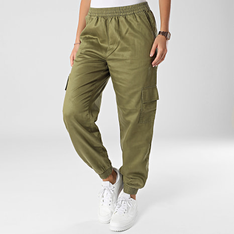 Only - Pantalon Cargo Femme Faduma-Cove Life Vert Kaki