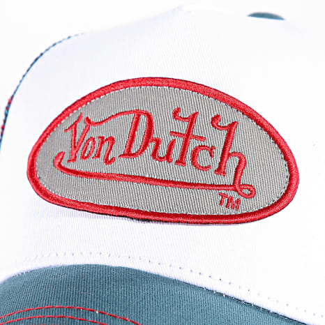 Von Dutch - Casquette Trucker Summer Blanc Bleu Canard