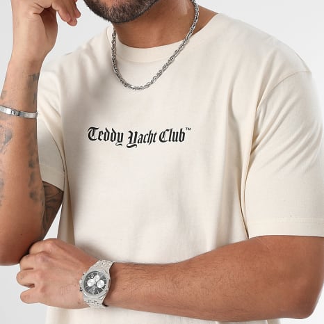 Teddy Yacht Club - Tee Shirt Oversize Large Atelier Paris Picto Beige Chiné