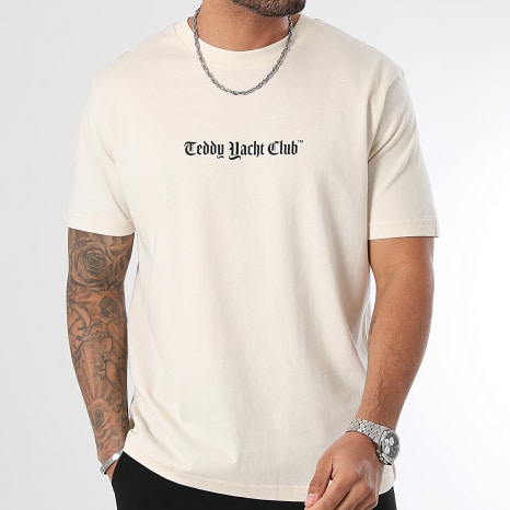 Teddy Yacht Club - Tee Shirt Oversize Large Atelier Paris Picto Beige Chiné