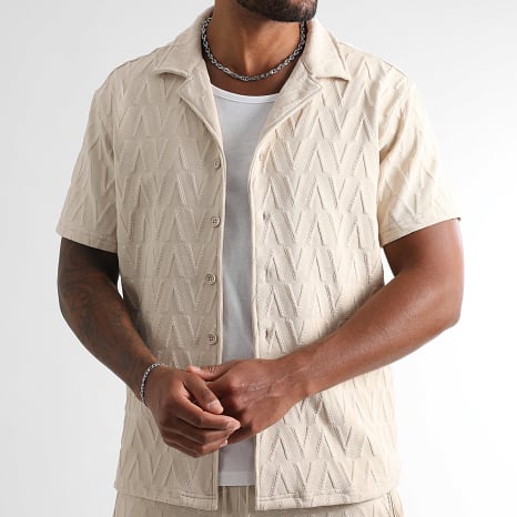 LBO - Camisa de manga corta 0189 Beige