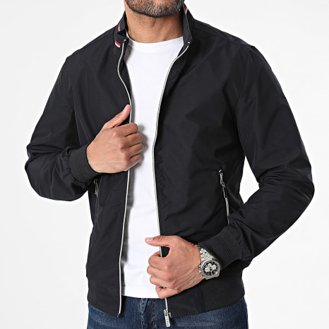 Kymaxx - Chaqueta azul marino con cremallera
