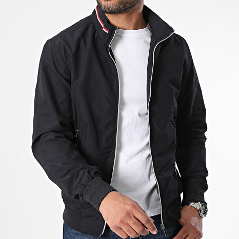 Kymaxx - Chaqueta azul marino con cremallera