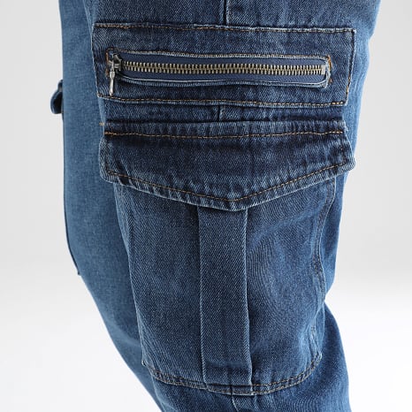 LBO - Pantalone Cargo Jean Relaxed Fit 3397 Medium Denim