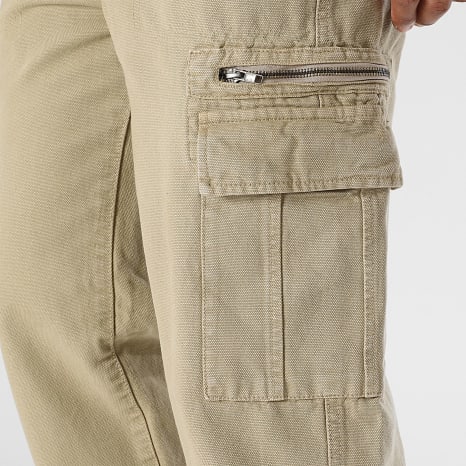Classic Series - Baggy Cargo Pantalones de lona de algodón 0514 Beige