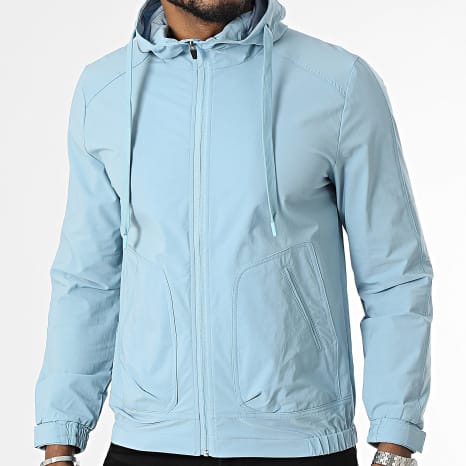 Fusional - Chaqueta azul con cremallera y capucha