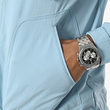 Fusional - Chaqueta azul con cremallera y capucha