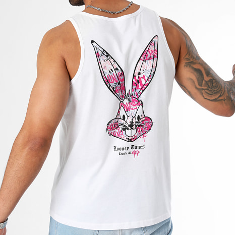 Looney Tunes - Débardeur Bugs Bunny Graffiti Pink Back Blanc