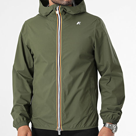 K-Way - Coupe-Vent A Capuche Jack Stretch Dot K5127QW Vert Kaki