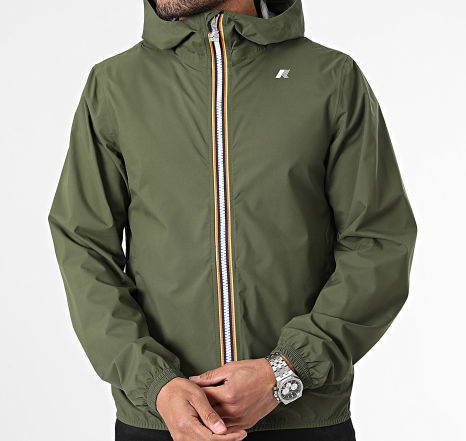 K-Way - Jack Stretch Dot K5127QW Windjacke mit Kapuze Khaki Grün