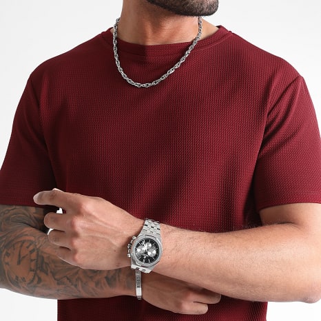 LBO - Ensemble Tee Shirt Oversize Et Short Jogging Texturé Waffle 1217 Bordeaux LBO - Ensemble Tee Shirt Oversize Et Short Jogging Texturé Waffle 1217 Bordeaux