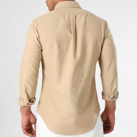 Polo Ralph Lauren - Camisa Manga Larga Slim Original Player Camel