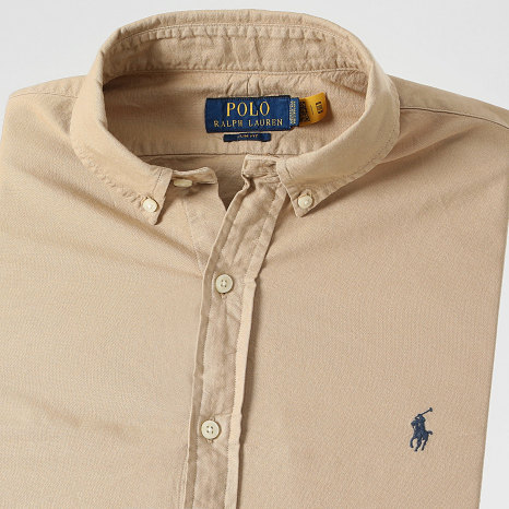 Polo Ralph Lauren - Camisa Manga Larga Slim Original Player Camel
