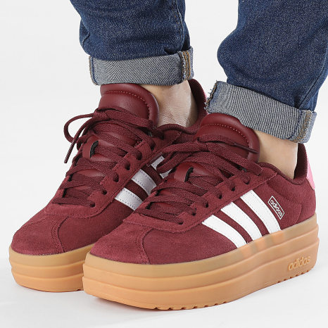Adidas Performance - Zapatillas Mujer VL Court Bold J IH4780 Shadow Red Cloud White Pink Fusion