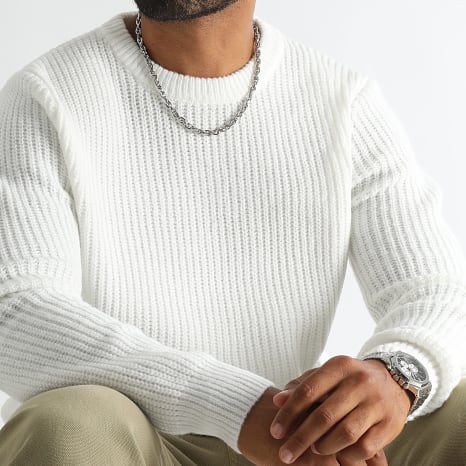 LBO - Sweater Crew Neck Chunky Knit 1273 White