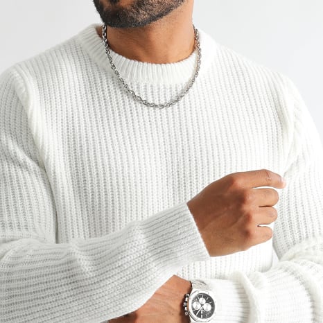 LBO - Sweater Crew Neck Chunky Knit 1273 White