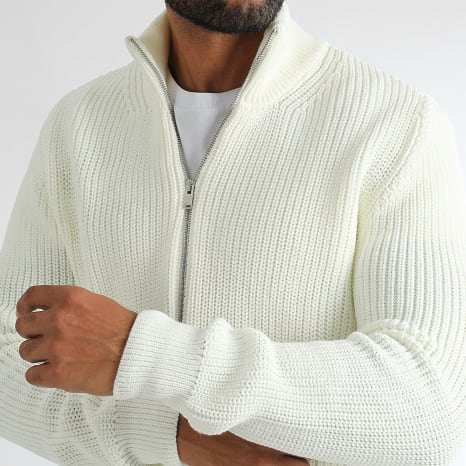 Classic Series - Jersey de punto con cremallera 0521 Crudo